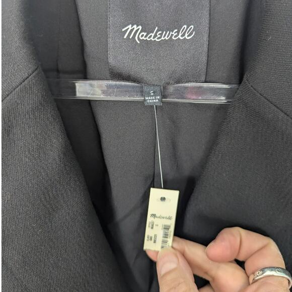Madewell Caldwell Double Breasted Blazer Black Classic Preppy Size Small NWT - Picture 4 of 10